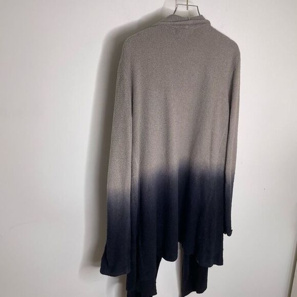 Barefoot Dreams Cozychic Lite Ombre Calypso Wrap Cardigan Pewter Black Size S/M - Picture 3 of 6